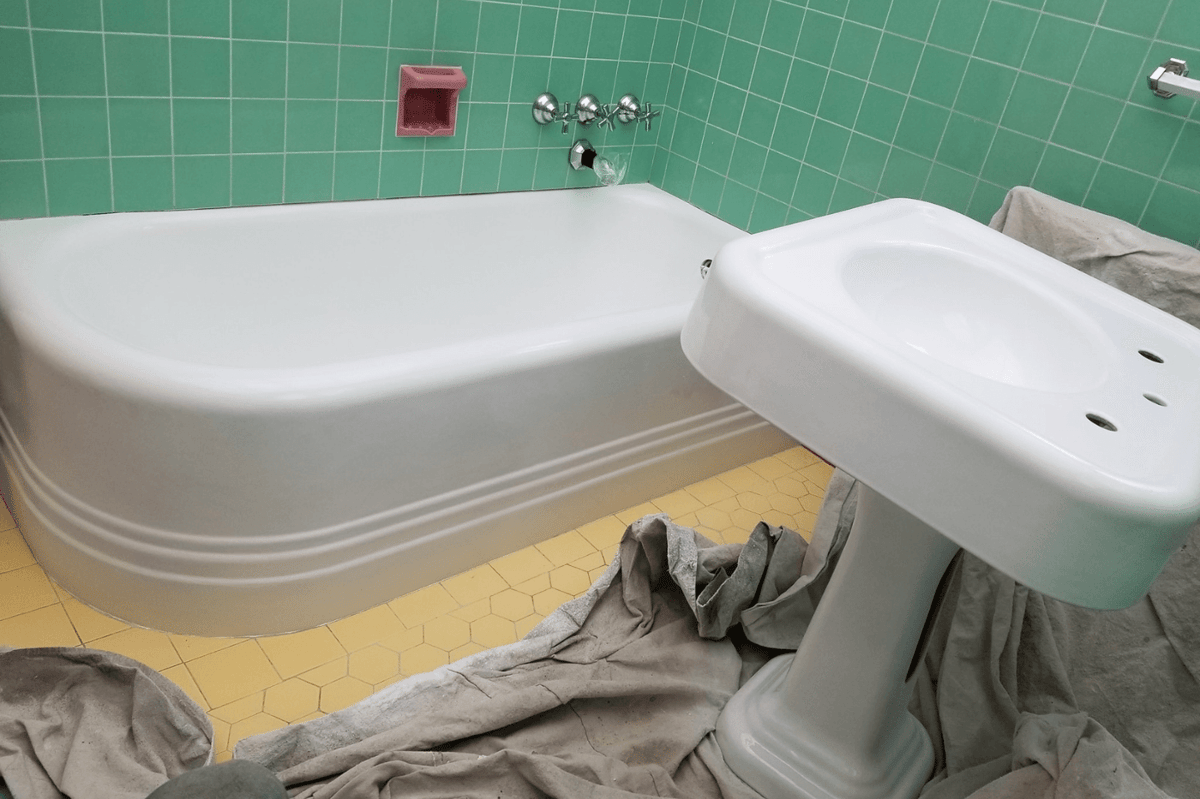 Classic Refinished Tub and Pedestal Sink