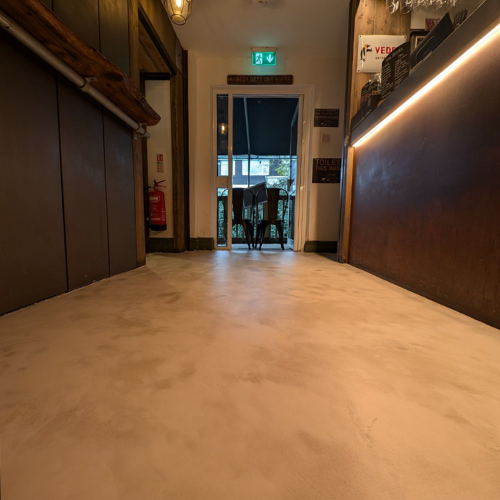 Microcement surface detail with smooth modern finish in Montana